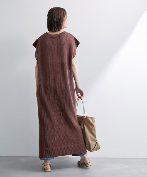 ROPE' PICNIC(ロペピクニック)の「メッシュ編みワンピース(ワンピース・レディース・ブラック/ダークブラウン/ベージュ・38)」の21枚目の写真
