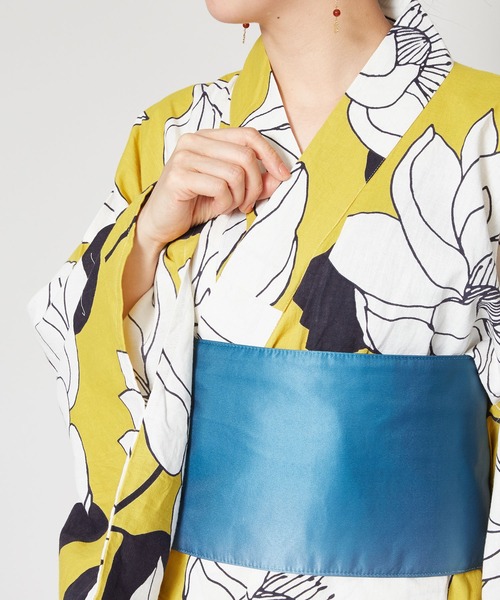 カヤ（カヤ）の「【カヤ】手捺染 対丈浴衣 蓮の花（浴衣・レディース・イエロー・FREE）」の6枚目の写真