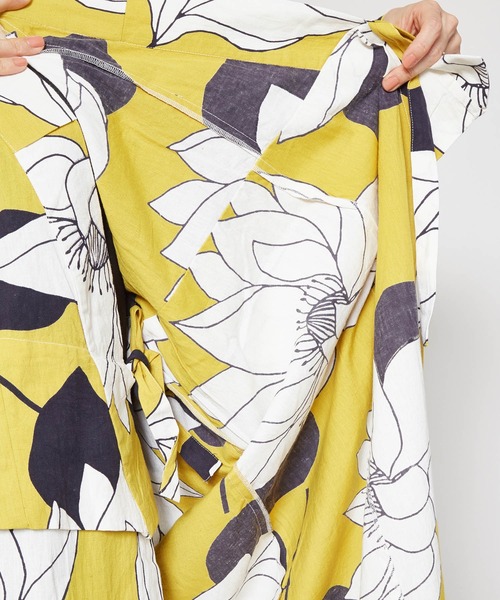 カヤ（カヤ）の「【カヤ】手捺染 対丈浴衣 蓮の花（浴衣・レディース・イエロー・FREE）」の10枚目の写真