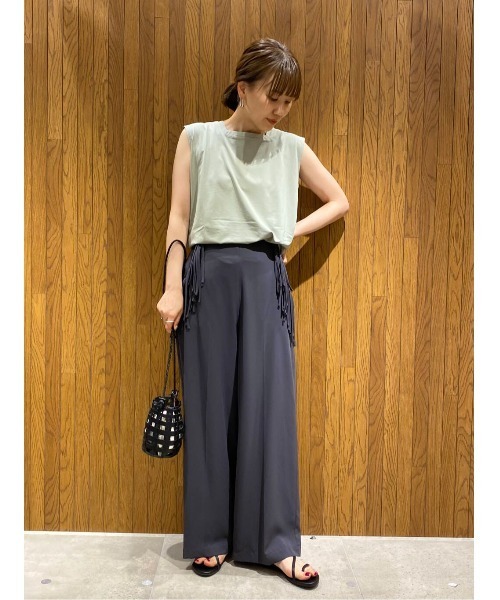 LAATO（ラート）の「FRINGE HAPPY PANTS（スラックス・レディース・チャコールグレー/ベージュ・FREE）」の11枚目の写真