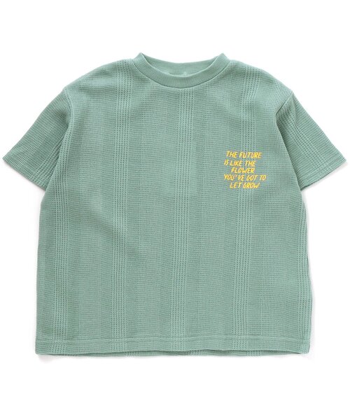 BREEZE（ブリーズ）の「ワッフルTシャツ（Tシャツ/カットソー・キッズ・ブラウン/パープル/ミント/キナリ・150/120/90/140/80/130/110/100）」の3枚目の写真