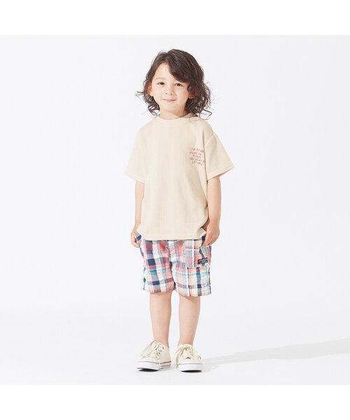 BREEZE（ブリーズ）の「ワッフルTシャツ（Tシャツ/カットソー・キッズ・ブラウン/パープル/ミント/キナリ・150/120/90/140/80/130/110/100）」の5枚目の写真