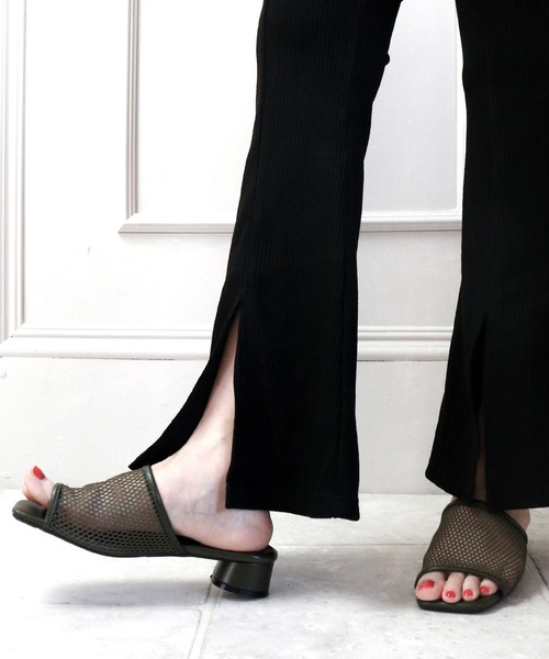 sesenta(セセンタ)の「【sesenta】太ヒールメッシュミュールサンダル(サンダル・レディース・ベージュ/オリーブ/グレー・S/M/L)」の6枚目の写真