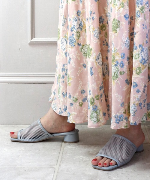 sesenta(セセンタ)の「【sesenta】太ヒールメッシュミュールサンダル(サンダル・レディース・ベージュ/オリーブ/グレー・S/M/L)」の9枚目の写真