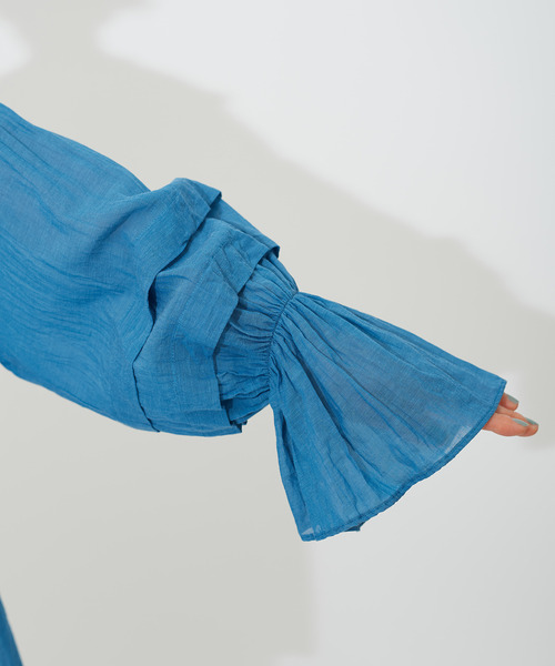 Dot＆Stripes CHILD WOMAN（ドットアンドストライプス　チャイルドウーマン）の「Cu/Co/Liトリプルワッシャーチュニックブラウス（シャツ/ブラウス・レディース・ブラック/ブルー/アイボリー・FREE）」の22枚目の写真