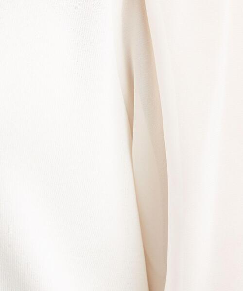 green label relaxing（グリーンレーベルリラクシング）の「ソウバリ ソデ シフォン プルオーバー ニット -ウォッシャブル-（ニット/セーター・レディース・ブラック/オフホワイト/イエロー・FREE）」の13枚目の写真