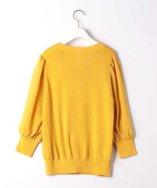 green label relaxing（グリーンレーベルリラクシング）の「ソウバリ ソデ シフォン プルオーバー ニット -ウォッシャブル-（ニット/セーター・レディース・ブラック/オフホワイト/イエロー・FREE）」の17枚目の写真