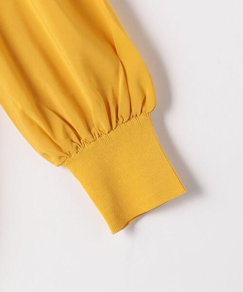 green label relaxing（グリーンレーベルリラクシング）の「ソウバリ ソデ シフォン プルオーバー ニット -ウォッシャブル-（ニット/セーター・レディース・ブラック/オフホワイト/イエロー・FREE）」の19枚目の写真