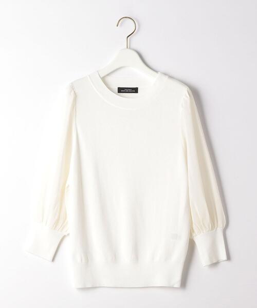 green label relaxing（グリーンレーベルリラクシング）の「ソウバリ ソデ シフォン プルオーバー ニット -ウォッシャブル-（ニット/セーター・レディース・ブラック/オフホワイト/イエロー・FREE）」の22枚目の写真