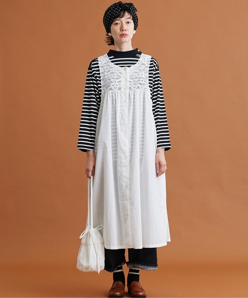 Malle(マル)の「malle コットン/リネン レース編み 巾着バッグ(ハンドバッグ・レディース・オフホワイト/ブラック・FREE)」の16枚目の写真