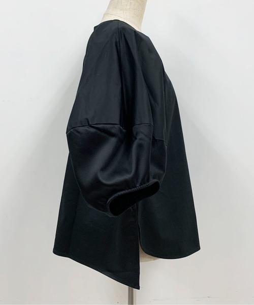 HERENCIA（ヘレンチア）の「袖ボリューム異素材プルオーバー（Tシャツ/カットソー・レディース・ブラック/ブラウン・M）」の8枚目の写真