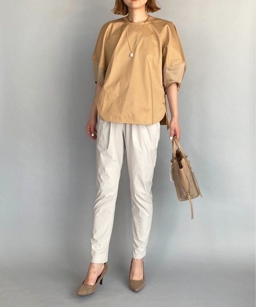 HERENCIA（ヘレンチア）の「袖ボリューム異素材プルオーバー（Tシャツ/カットソー・レディース・ブラック/ブラウン・M）」の11枚目の写真