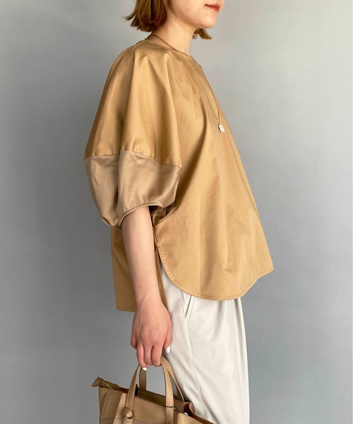 HERENCIA（ヘレンチア）の「袖ボリューム異素材プルオーバー（Tシャツ/カットソー・レディース・ブラック/ブラウン・M）」の17枚目の写真