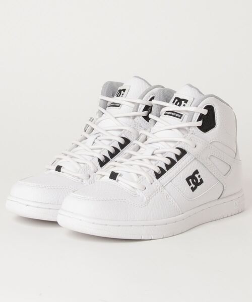 DC(ディーシー)の「DC/ディーシー スケシュー PURE HIGH-TOP SE/ピュアハイトップ エスイー DM214019(スニーカー・メンズ・ホワイト×ブラック・27.5cm/26.5cm/25.0cm/29.0cm/28.0cm/27.0cm/26.0cm/24.0cm/23.0cm)」の2枚目の写真