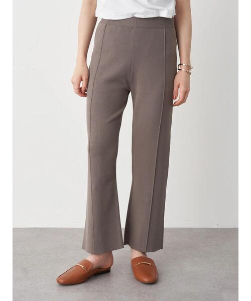 earth music&ecology（アースミュージックアンドエコロジー）の「バックスリットニットパンツ ＊（その他パンツ・レディース・チャコールグレー/ベージュ/モカ・FREE）」の7枚目の写真