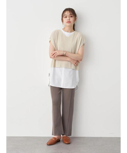 earth music&ecology（アースミュージックアンドエコロジー）の「バックスリットニットパンツ ＊（その他パンツ・レディース・チャコールグレー/ベージュ/モカ・FREE）」の9枚目の写真