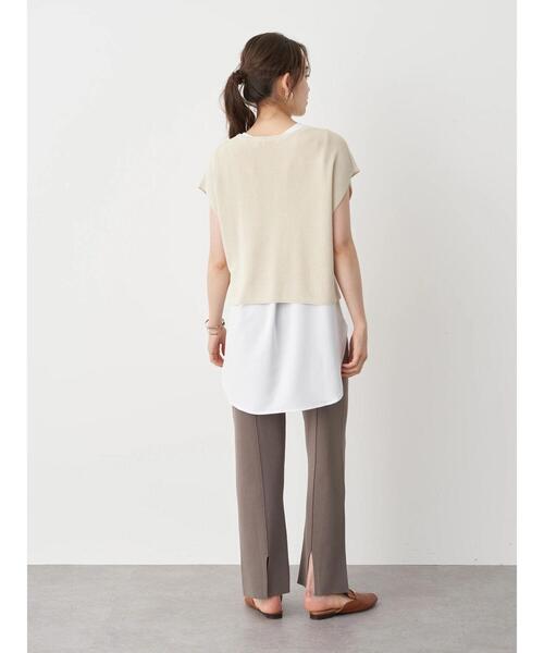 earth music&ecology（アースミュージックアンドエコロジー）の「バックスリットニットパンツ ＊（その他パンツ・レディース・チャコールグレー/ベージュ/モカ・FREE）」の12枚目の写真