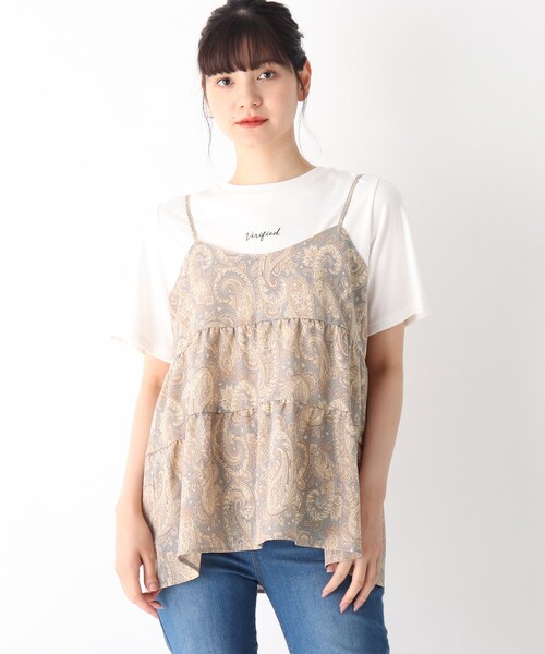 Cutie Blonde(キューティーブロンド)の「◆【S-L/2点セット】ティアードキャミアンサンブル(その他トップス・レディース・ブラック/グレー系/ベージュ系・01/02/03)」の1枚目の写真