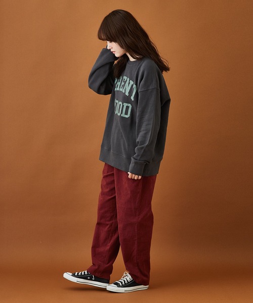 CUBE SUGAR（キューブシュガー）の「トンプキン裏毛カレッジクルーネックプルオーバー（スウェット・レディース・マルチ/イエロー/サックスブルー/チャコールグレー/ホワイト・M）」の19枚目の写真