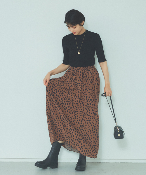 Rouge vif Anna(ルージュヴィフアンナ)の「【WEB・一部店舗限定】IPEKER レオパードマキシスカート(スカート・レディース・ブラウン・フリー)」の2枚目の写真