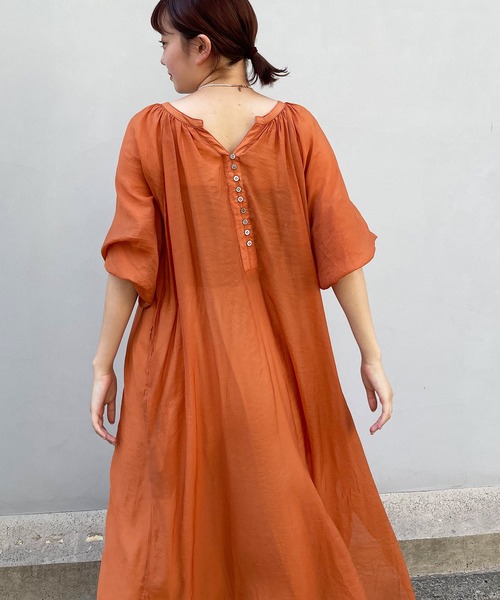 frunco（フランコ）の「2WAYボリュームギャザーワンピース（ワンピース・レディース・ピンク/オレンジ・FREE）」の13枚目の写真