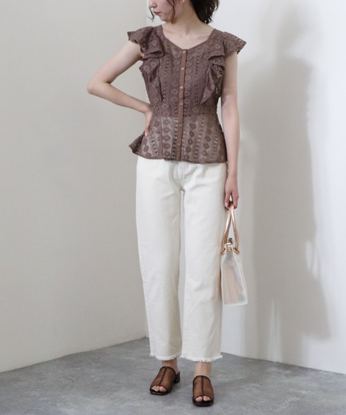 archives（アルシーヴ）の「ベーシックストレートパンツ（デニムパンツ・レディース・ブラック/ネイビー/アイボリー・SMALL/MEDIUM/X-SMALL）」の14枚目の写真