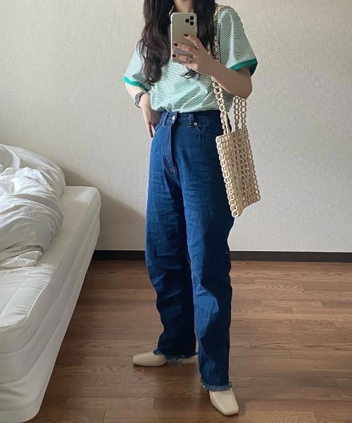 archives（アルシーヴ）の「ベーシックストレートパンツ（デニムパンツ・レディース・ブラック/ネイビー/アイボリー・SMALL/MEDIUM/X-SMALL）」の22枚目の写真