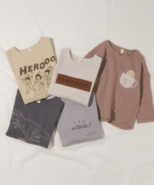 apres les cours（アプレレクール）の「アソート柄Tシャツ（Tシャツ/カットソー・キッズ・イエロー/アイボリー/チャコール/サックスブルー/ブラウン・110/130/90/100/120/140/80）」の6枚目の写真