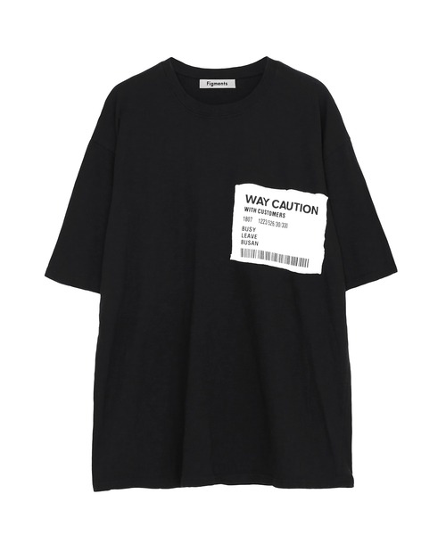 Figments（フィグメンツ）の「CAUTIONパッチＴ（Tシャツ/カットソー・レディース・オレンジ/ブラック・FREE）」の2枚目の写真