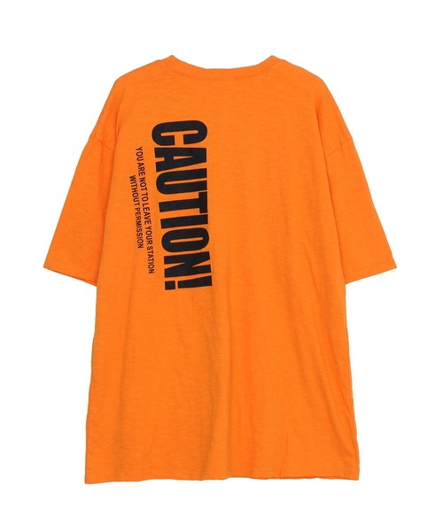 Figments（フィグメンツ）の「CAUTIONパッチＴ（Tシャツ/カットソー・レディース・オレンジ/ブラック・FREE）」の12枚目の写真