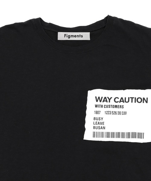 Figments（フィグメンツ）の「CAUTIONパッチＴ（Tシャツ/カットソー・レディース・オレンジ/ブラック・FREE）」の5枚目の写真