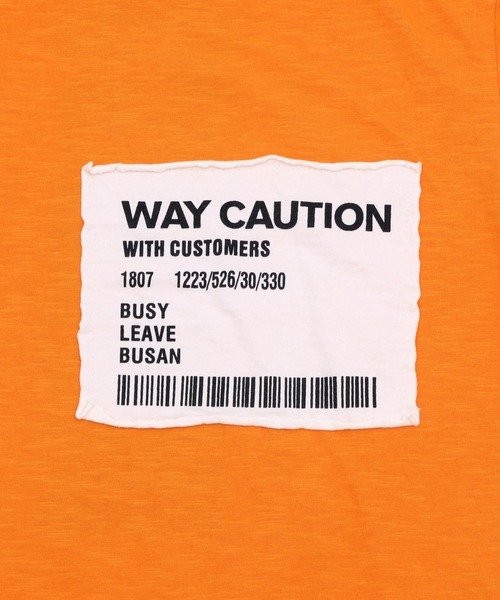 Figments（フィグメンツ）の「CAUTIONパッチＴ（Tシャツ/カットソー・レディース・オレンジ/ブラック・FREE）」の8枚目の写真