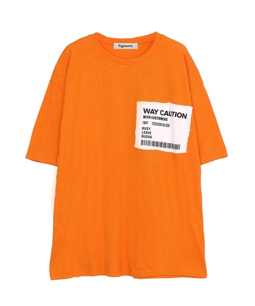 Figments（フィグメンツ）の「CAUTIONパッチＴ（Tシャツ/カットソー・レディース・オレンジ/ブラック・FREE）」の19枚目の写真