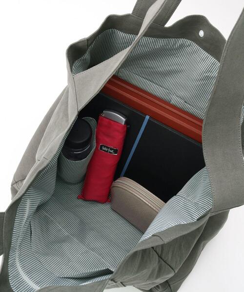 BASECONTROL（ベースコントロール）の「◆洗える コットンキャンバス / ナイロン ビッグトートバッグ（トートバッグ・メンズ・ブラック/ベージュ/カーキ/ダークグレー・99）」の9枚目の写真