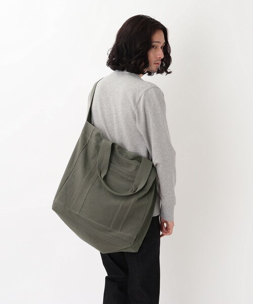 BASECONTROL（ベースコントロール）の「◆洗える コットンキャンバス / ナイロン ビッグトートバッグ（トートバッグ・メンズ・ブラック/ベージュ/カーキ/ダークグレー・99）」の11枚目の写真