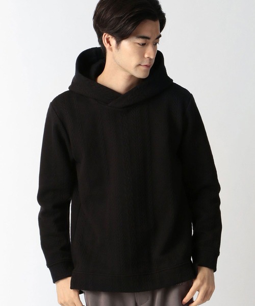 NICOLE CLUB FOR MEN（ニコルクラブフォーメン）の「ケーブルブリスタープルオーバーパーカ（パーカー・メンズ・ブラック/レッド系その他/ホワイト/ホワイト×ブラック・MEDIUM/X-LARGE/LARGE）」の16枚目の写真