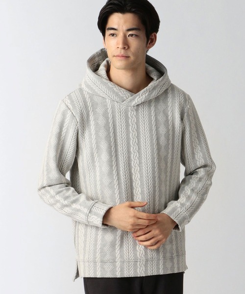 NICOLE CLUB FOR MEN（ニコルクラブフォーメン）の「ケーブルブリスタープルオーバーパーカ（パーカー・メンズ・ブラック/レッド系その他/ホワイト/ホワイト×ブラック・MEDIUM/X-LARGE/LARGE）」の18枚目の写真