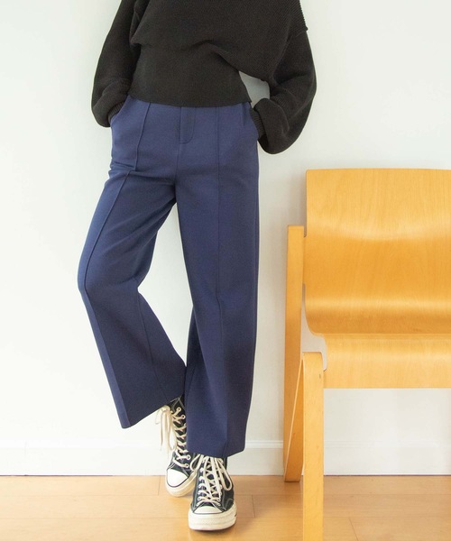 ANT(アント)の「ポンチワイドパンツ【ANT】(その他パンツ・レディース・ブラック/ネイビー/カーキ・FREE)」の1枚目の写真