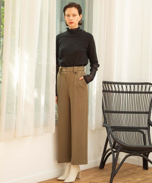 ANT(アント)の「ポンチワイドパンツ【ANT】(その他パンツ・レディース・ブラック/ネイビー/カーキ・FREE)」の4枚目の写真