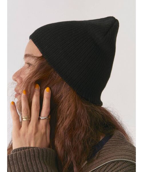 Ungrid（アングリッド）の「リブ編みニット帽（ニットキャップ/ビーニー・レディース・チャコールグレー/ライトグレー/ブラック・FREE）」の11枚目の写真