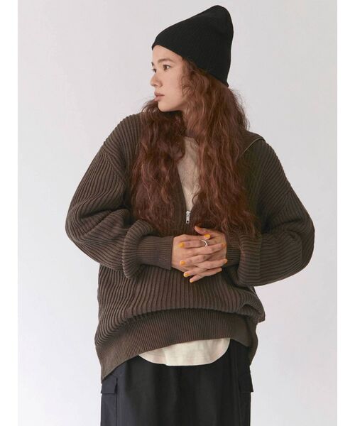 Ungrid（アングリッド）の「リブ編みニット帽（ニットキャップ/ビーニー・レディース・チャコールグレー/ライトグレー/ブラック・FREE）」の13枚目の写真