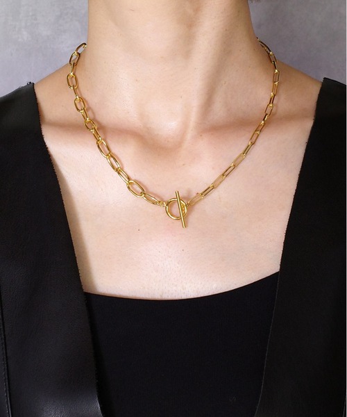 SIGNAL（シグナル）の「【SIGNAL/シグナル】 Gradient Mix Chain Necklace / チェーンネックレス（ネックレス・レディース・ゴールド・40cm）」の3枚目の写真