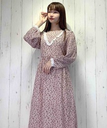 Clice de Paris | K/V切替フリル小花ワンピース(ワンピース)