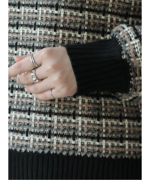 frames RAY CASSIN(フレームスレイカズン)の「【WEB限定】配色ジャガードニットプル(ニット/セーター・レディース・モカ/ブラック/グレー/オレンジ・FREE)」の15枚目の写真