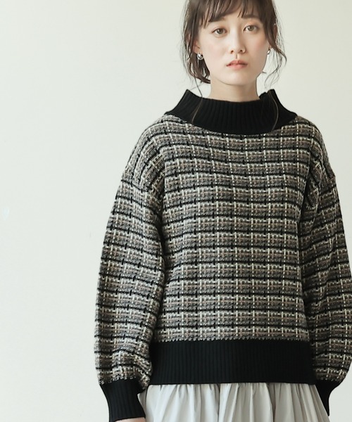 frames RAY CASSIN(フレームスレイカズン)の「【WEB限定】配色ジャガードニットプル(ニット/セーター・レディース・モカ/ブラック/グレー/オレンジ・FREE)」の3枚目の写真