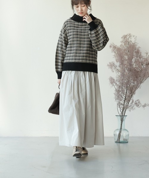 frames RAY CASSIN(フレームスレイカズン)の「【WEB限定】配色ジャガードニットプル(ニット/セーター・レディース・モカ/ブラック/グレー/オレンジ・FREE)」の7枚目の写真