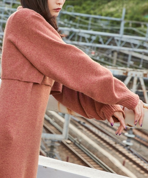 Keeepy（キーピー）の「【Keeepy】knit sleeveless dress & open collar pullover ensemble（ワンピース・レディース・エンジ/ブルー・FREE）」の13枚目の写真