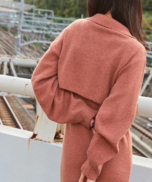Keeepy（キーピー）の「【Keeepy】knit sleeveless dress & open collar pullover ensemble（ワンピース・レディース・エンジ/ブルー・FREE）」の20枚目の写真