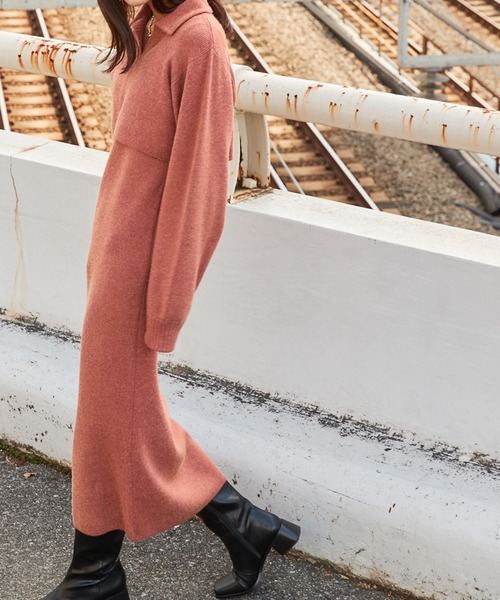 Keeepy（キーピー）の「【Keeepy】knit sleeveless dress & open collar pullover ensemble（ワンピース・レディース・エンジ/ブルー・FREE）」の17枚目の写真