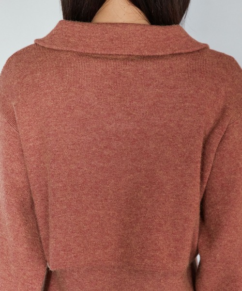 Keeepy（キーピー）の「【Keeepy】knit sleeveless dress & open collar pullover ensemble（ワンピース・レディース・エンジ/ブルー・FREE）」の7枚目の写真